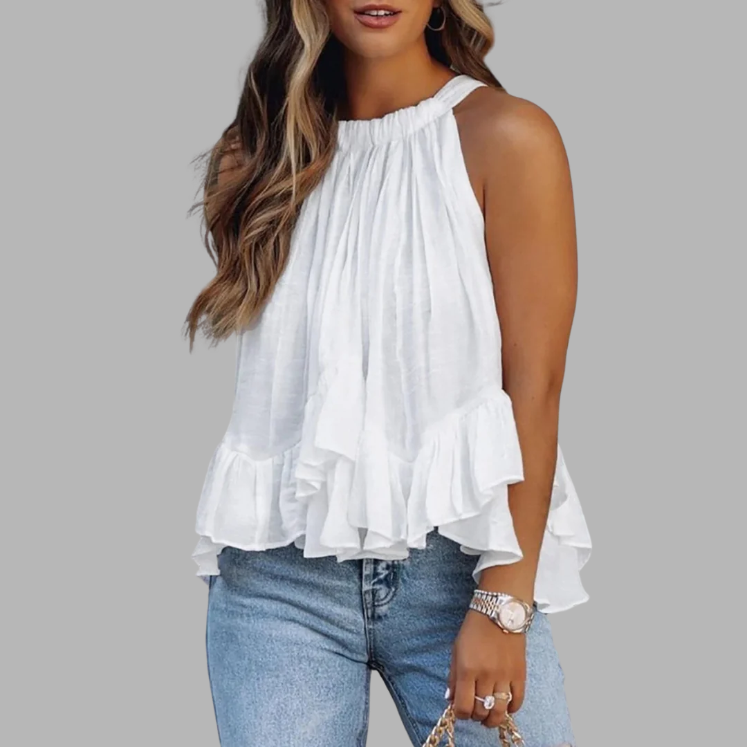 Blusa texturizada con volantes Karianne