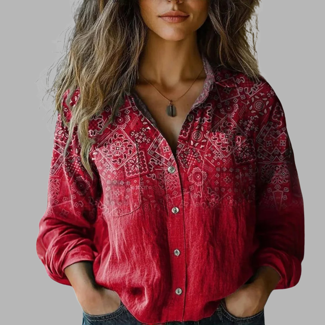 Blusa con Estampado Floral Retro Nanna