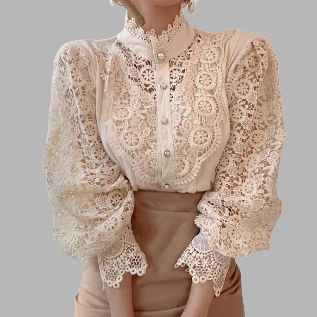 Camisa de manga larga con encaje y detalles Tove