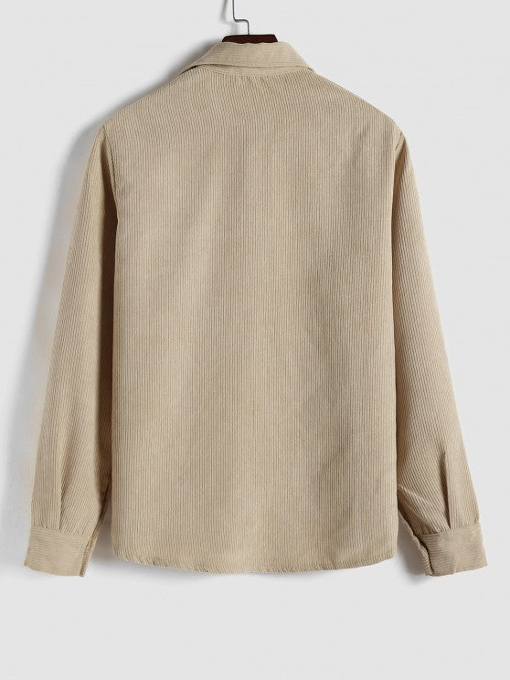 CAMISA DE MANGA LARGA CON MEDIA BOTONADURA PARA HOMBRE