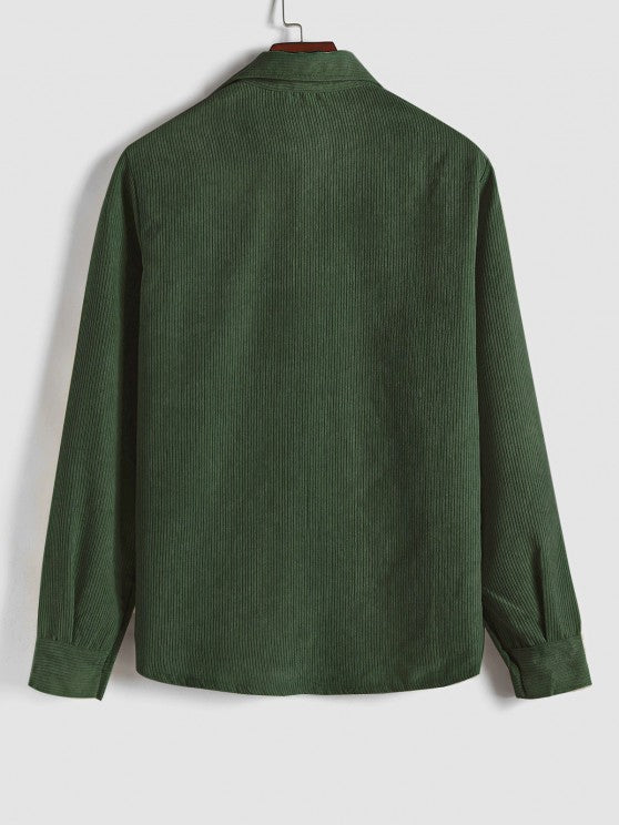 CAMISA DE MANGA LARGA CON MEDIA BOTONADURA PARA HOMBRE