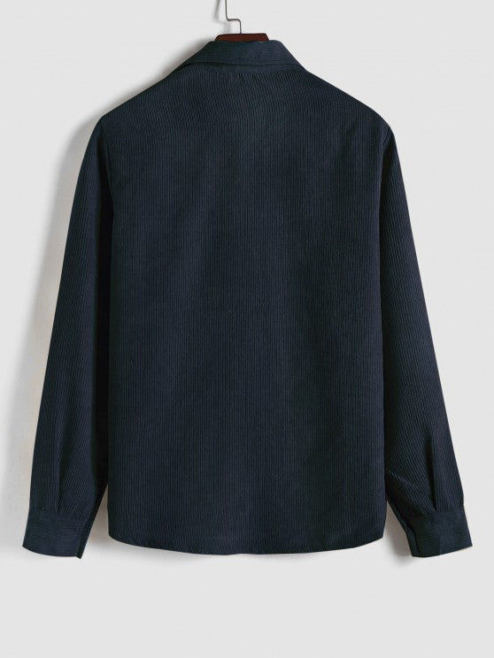 CAMISA DE MANGA LARGA CON MEDIA BOTONADURA PARA HOMBRE