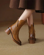 Botines con Cremallera Tacón Cómodo Isabelle