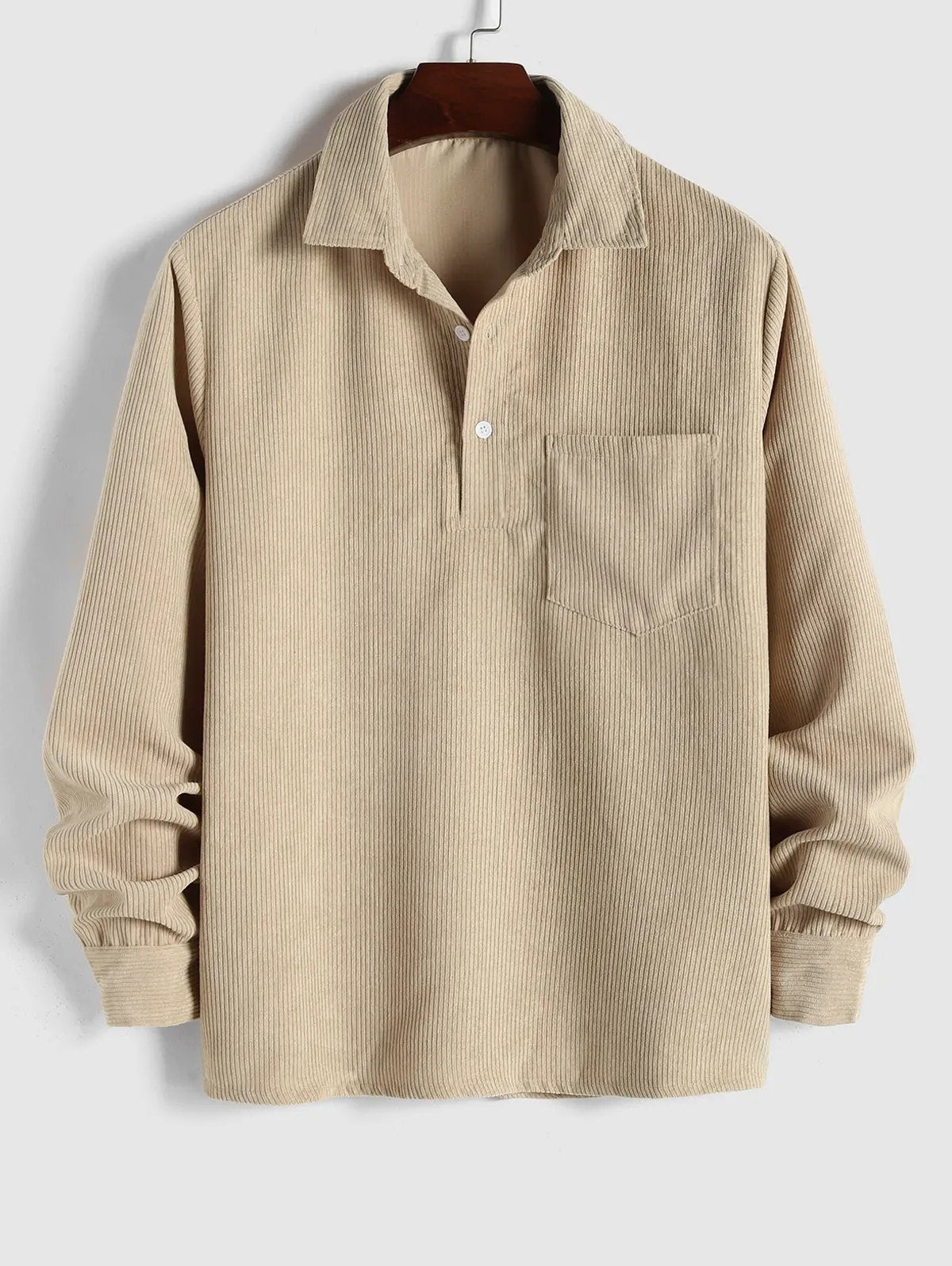 CAMISA DE MANGA LARGA CON MEDIA BOTONADURA PARA HOMBRE