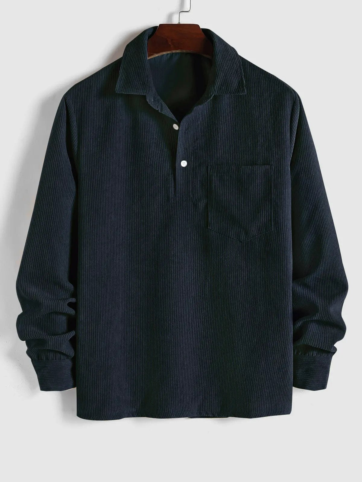 CAMISA DE MANGA LARGA CON MEDIA BOTONADURA PARA HOMBRE