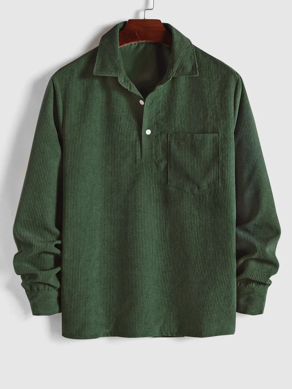 CAMISA DE MANGA LARGA CON MEDIA BOTONADURA PARA HOMBRE