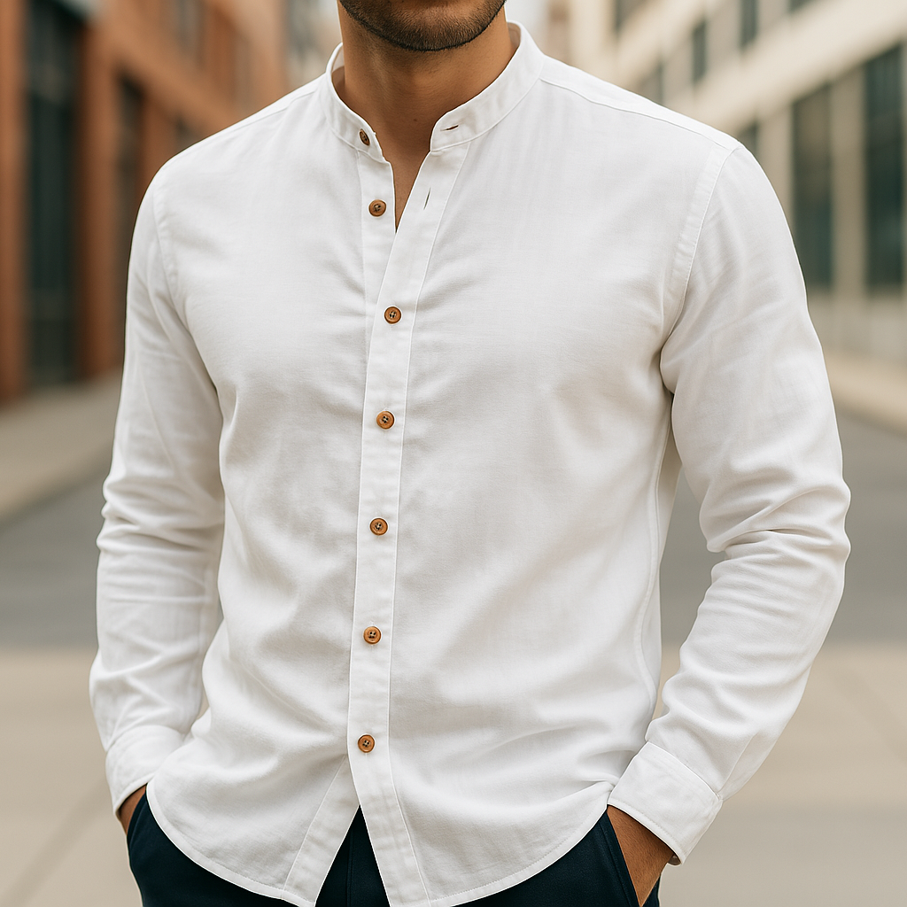 CAMISA DE LINO Y ALGODÓN PARA HOMBRE