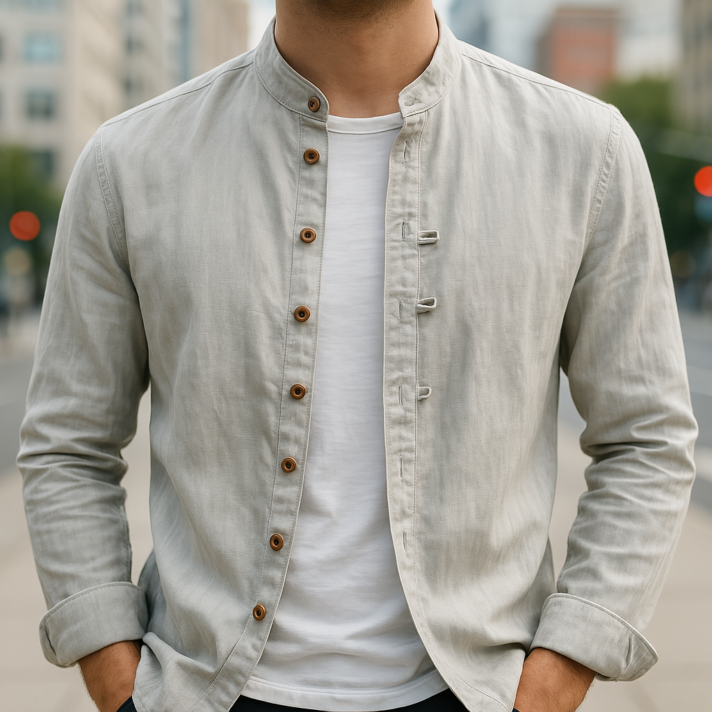 CAMISA DE LINO Y ALGODÓN PARA HOMBRE