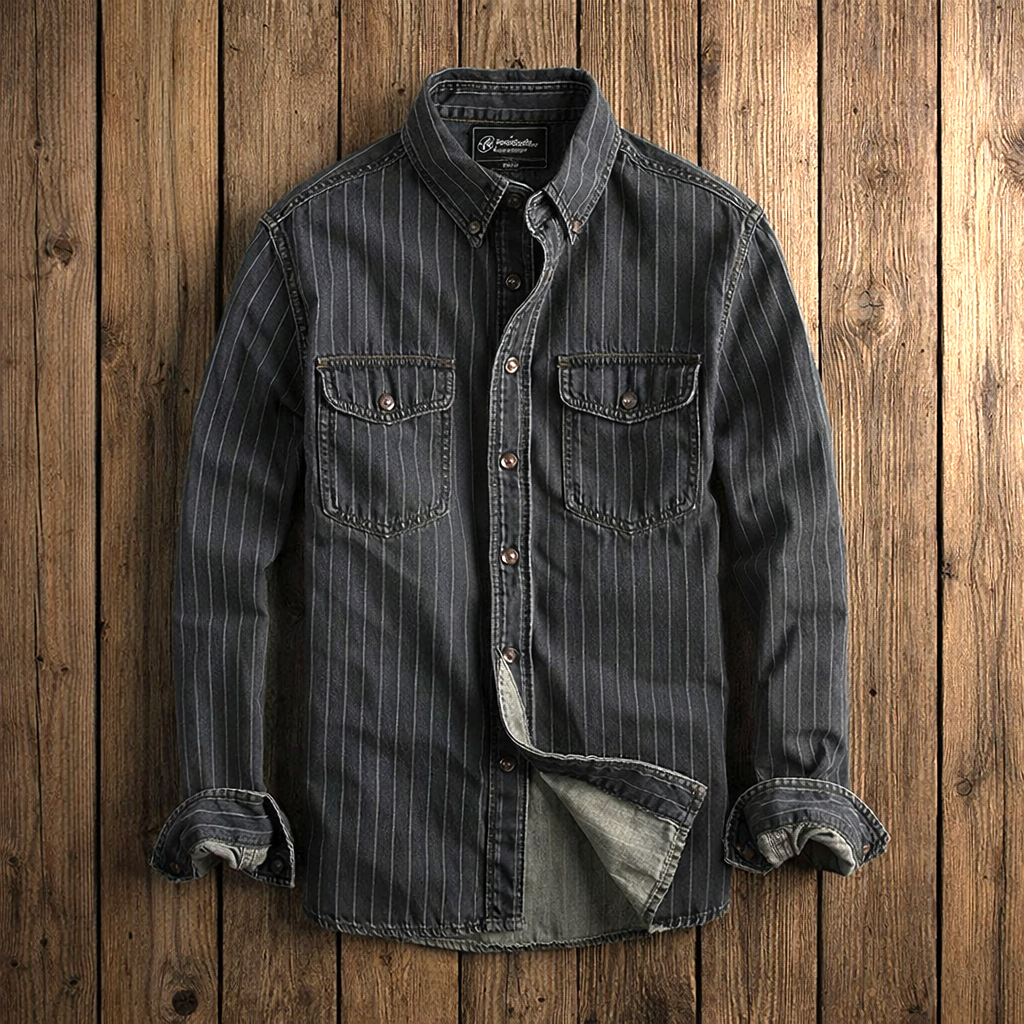 CAMISA DE RAYAS DE MANGA LARGA PARA HOMBRE