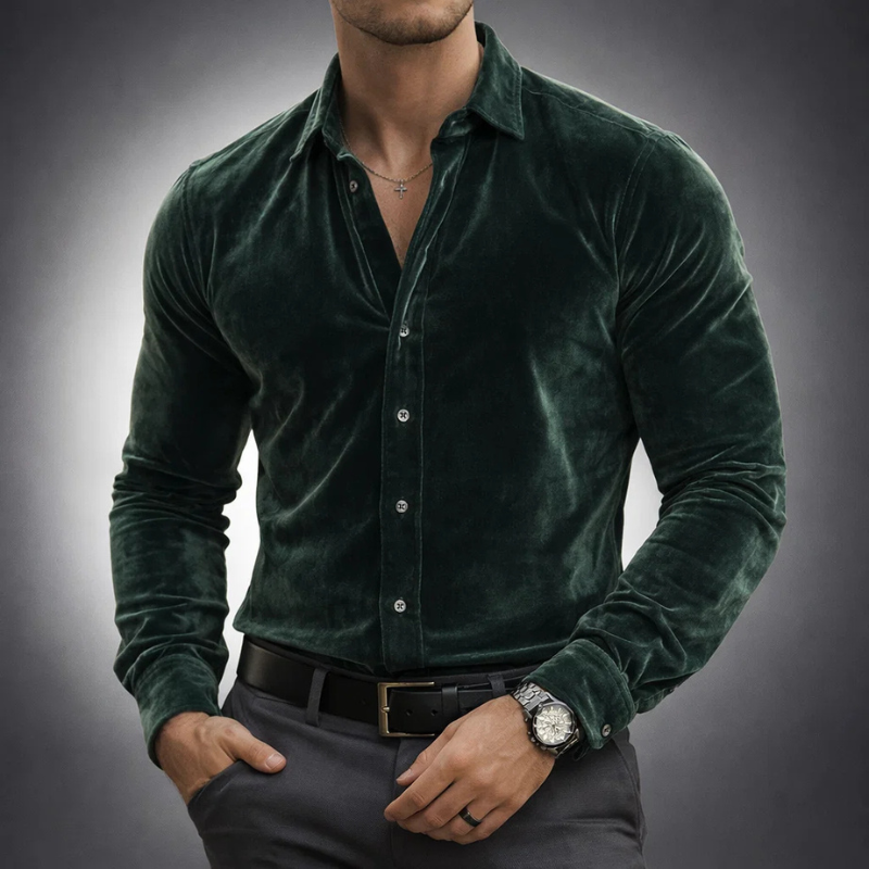 CAMISA DE TERCIOPELO PARA HOMBRE