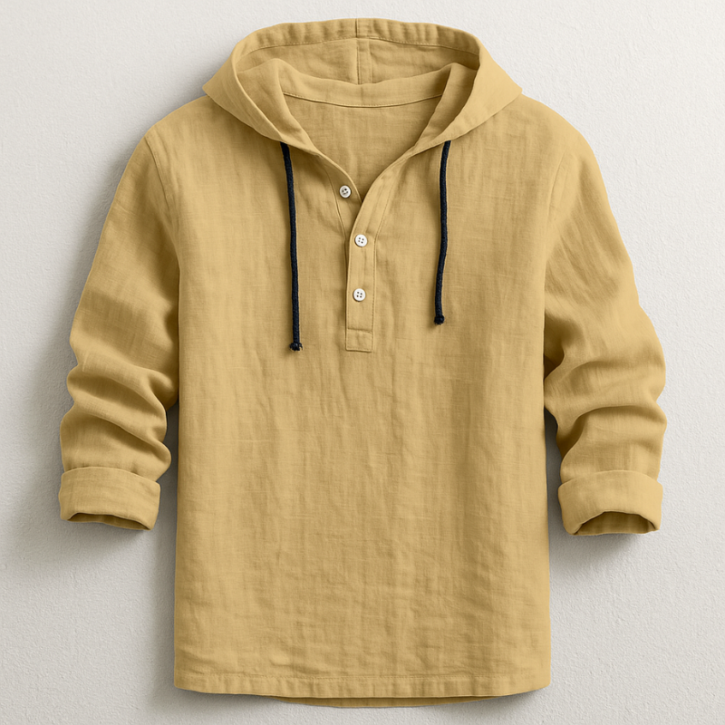Camisa con capucha color piedra