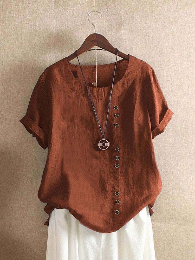 Blusa ligera Bianca con tapeta de botones