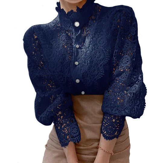 Camisa de manga larga con encaje y detalles Tove