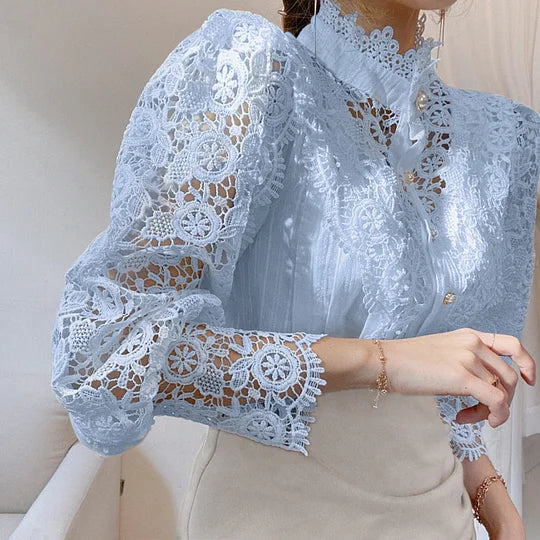 Camisa de manga larga con encaje y detalles Tove