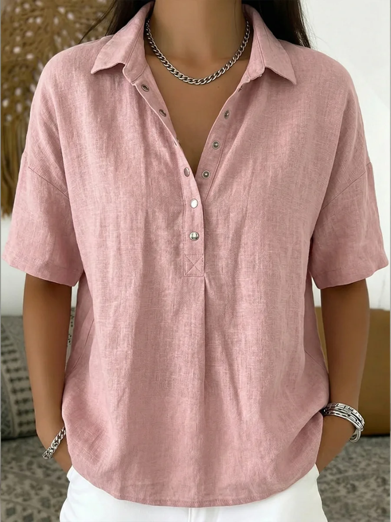 Blusa con cuello y detalles abotonados Willow