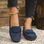 MARIE | Mocasines con efecto ante y borde festoneado