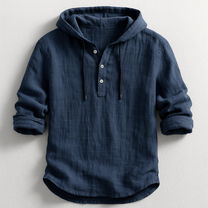 Camisa con capucha color piedra