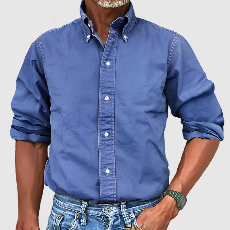 CAMISA DE MANGA LARGA ANTIARRUGAS PARA HOMBRE