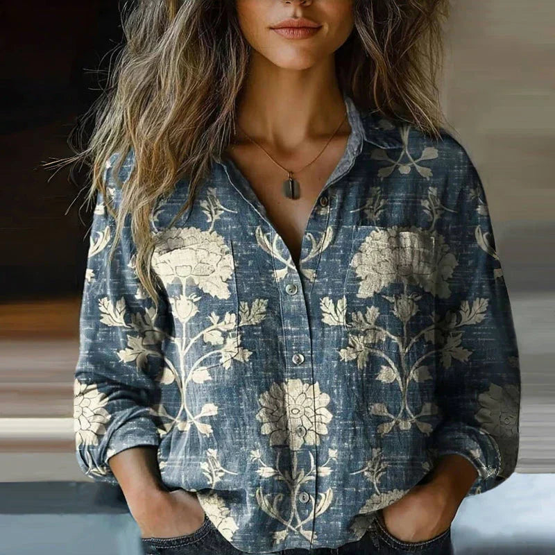 Blusa con Estampado Floral Retro Nanna