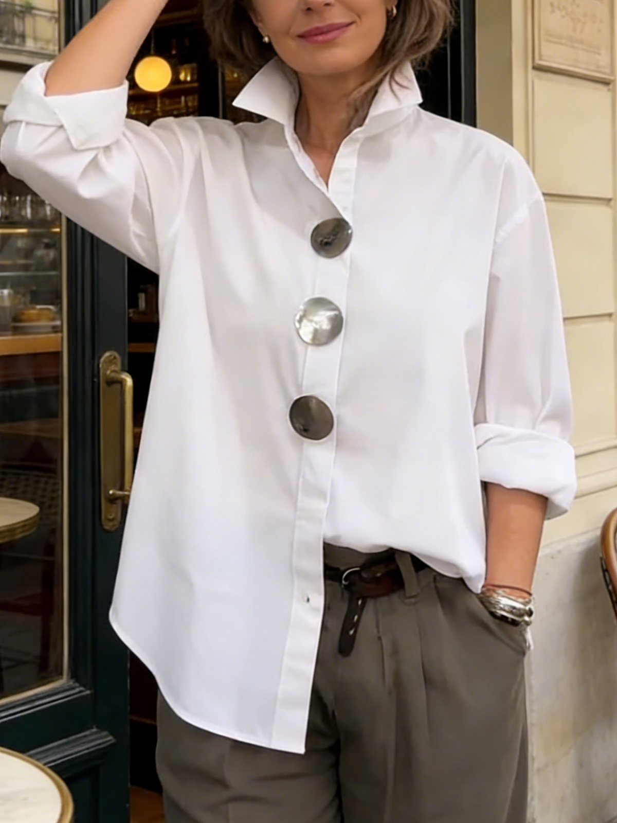 Blusa Elegante Sophie Con Botones Grandes