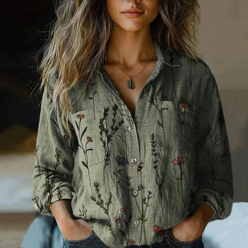Blusa con Estampado Floral Retro Nanna
