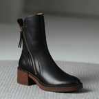 Botines con Cremallera Tacón Cómodo Isabelle