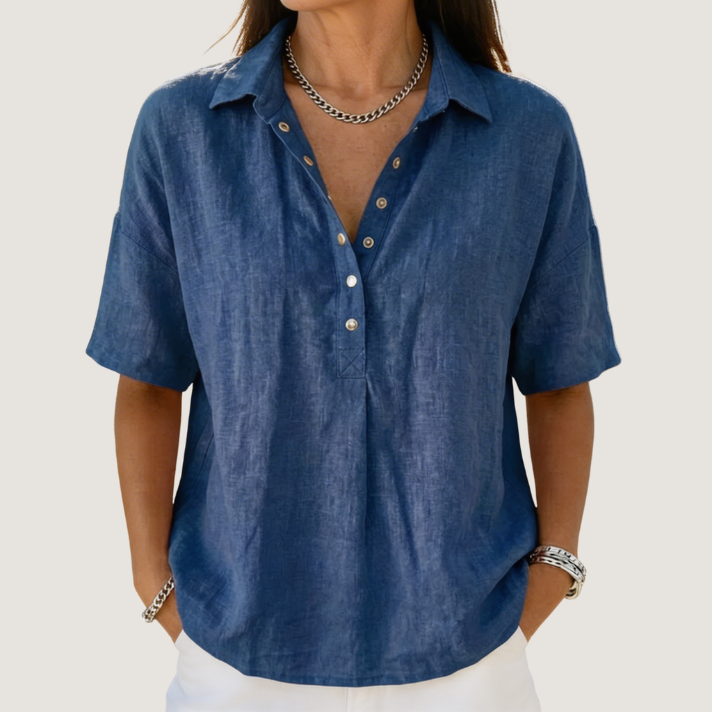 Blusa con cuello y detalles abotonados Willow