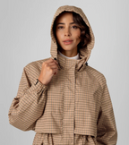 Gabardina Impermeble con Corte Ajustada - Pata de gallo beige