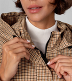 Gabardina Impermeble con Corte Ajustada - Pata de gallo beige