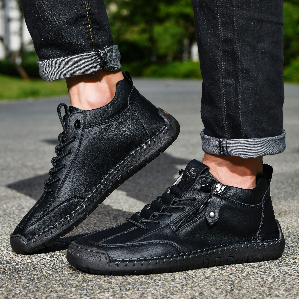 ZAPATOS DE NOBUK CON CREMALLERA PARA HOMBRE