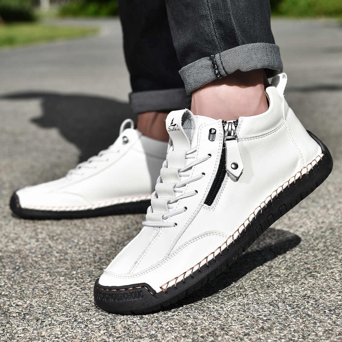 ZAPATOS DE NOBUK CON CREMALLERA PARA HOMBRE