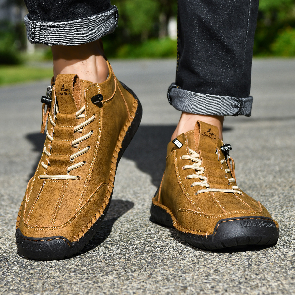 ZAPATOS DE NOBUK CON CREMALLERA PARA HOMBRE