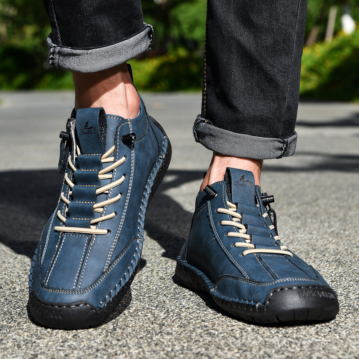 ZAPATOS DE NOBUK CON CREMALLERA PARA HOMBRE