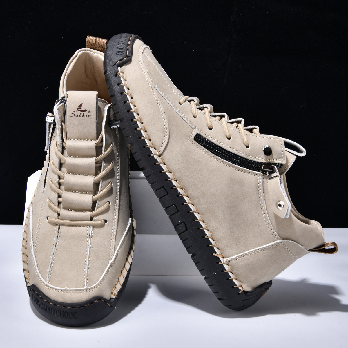 ZAPATOS DE NOBUK CON CREMALLERA PARA HOMBRE