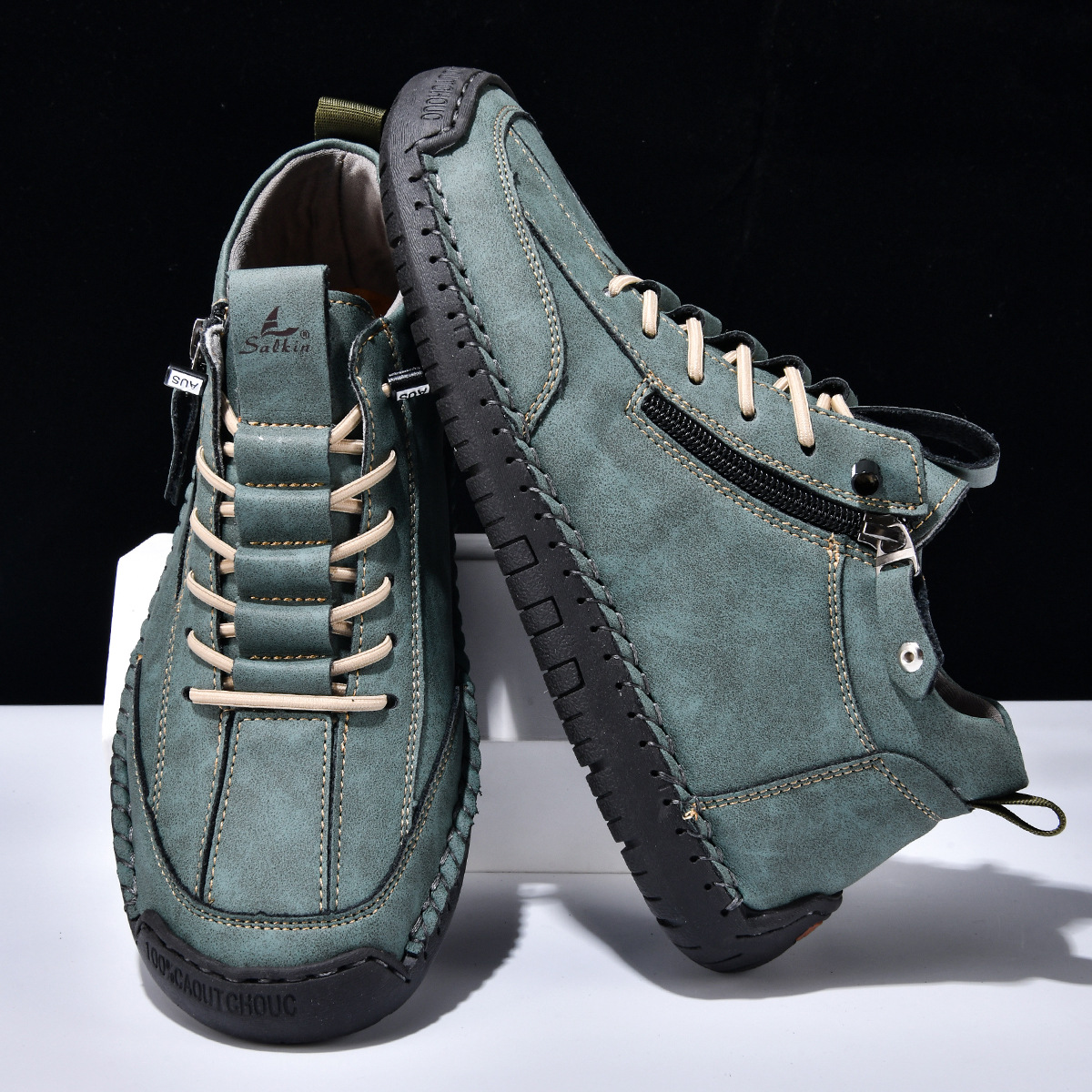 ZAPATOS DE NOBUK CON CREMALLERA PARA HOMBRE