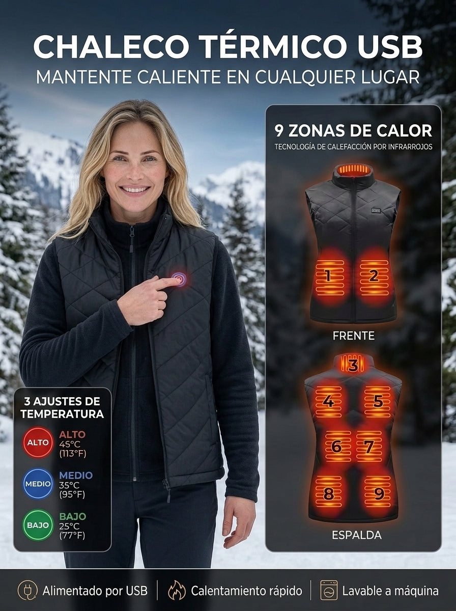 Chalor - Chaleco con 9 Zonas de Calor
