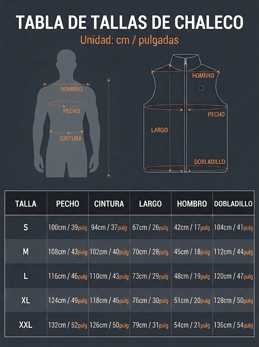 Chalor - Chaleco con 9 Zonas de Calor