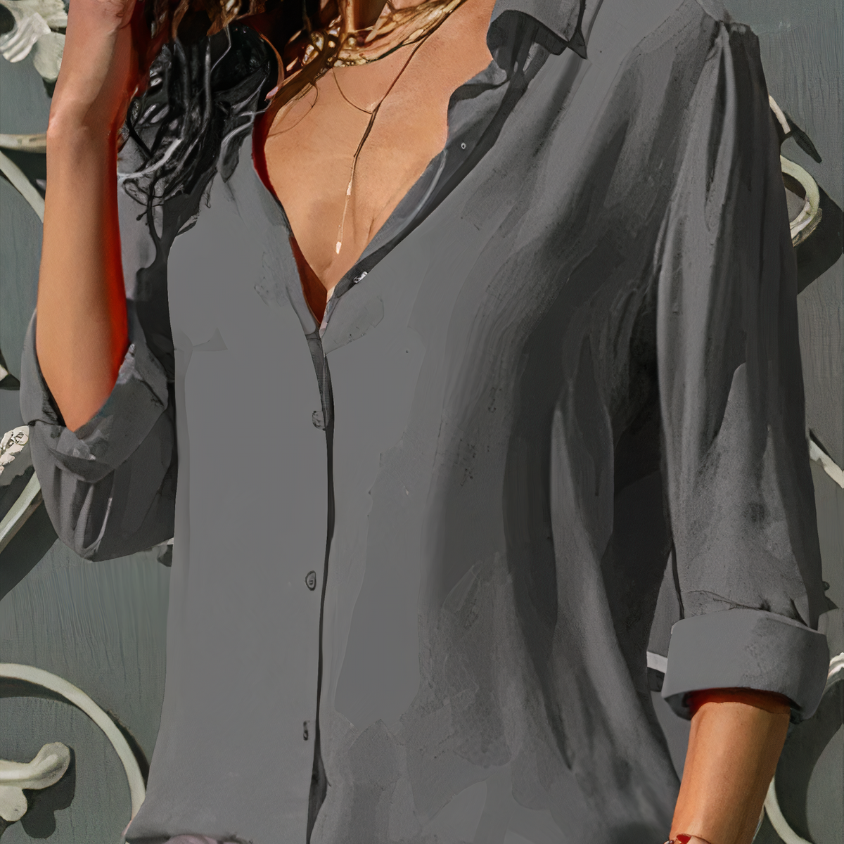 Blusa elegante de gasa Yasmine
