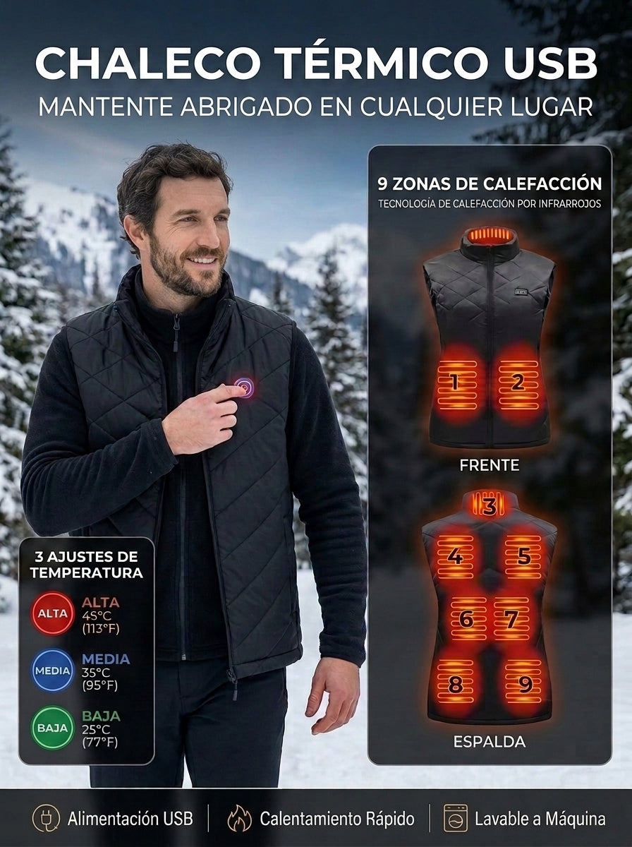 Chalor - Chaleco con 9 Zonas de Calor