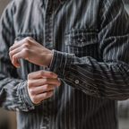CAMISA DE RAYAS DE MANGA LARGA PARA HOMBRE