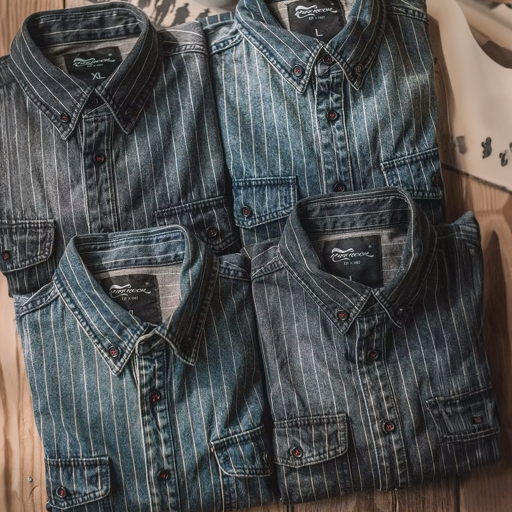 CAMISA DE RAYAS DE MANGA LARGA PARA HOMBRE
