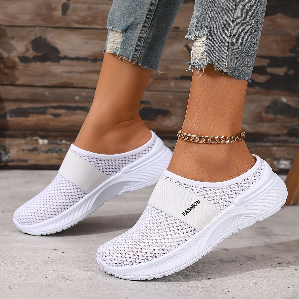 Zapatillas Mules Malla Transpirable Nicole