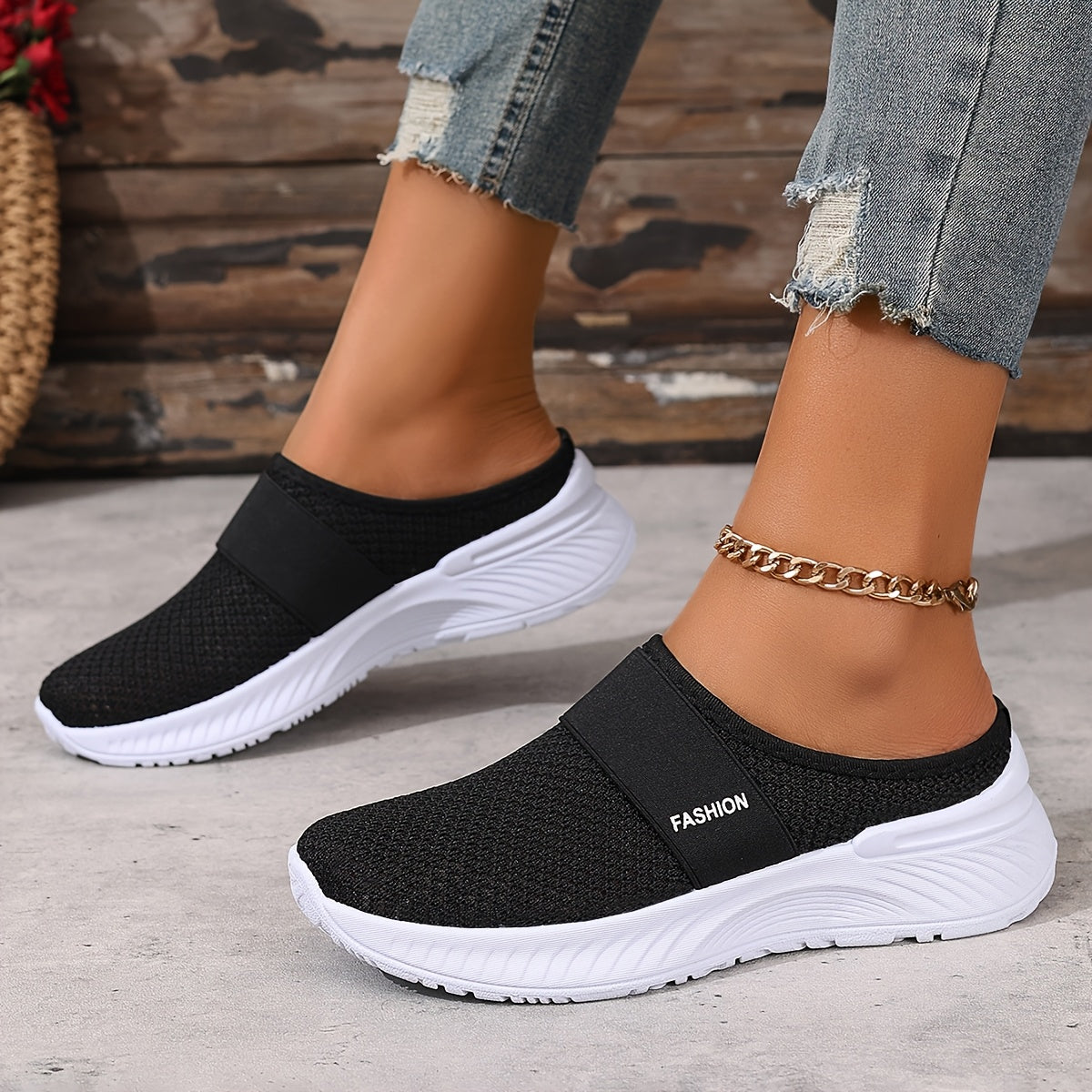 Zapatillas Mules Malla Transpirable Nicole