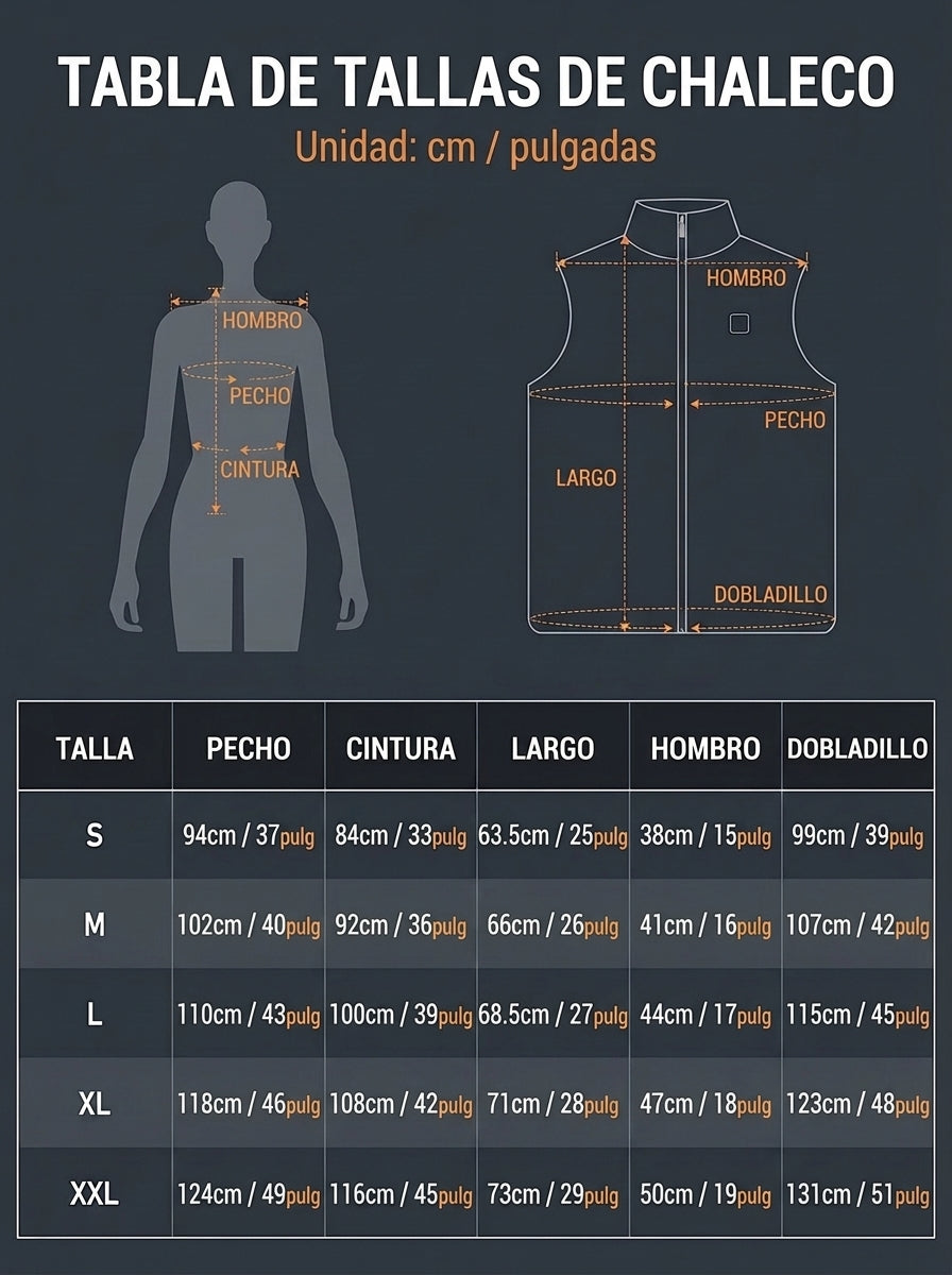 Chalor - Chaleco con 9 Zonas de Calor