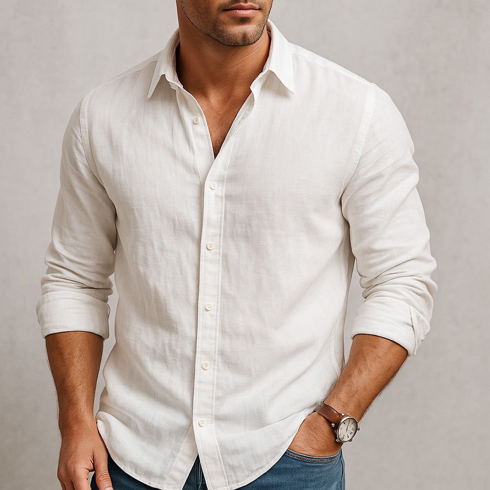 CAMISA ESENCIAL DE LINO PARA HOMBRE