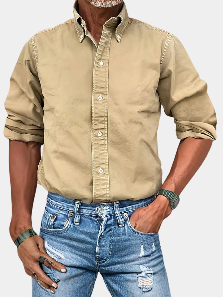 CAMISA DE MANGA LARGA ANTIARRUGAS PARA HOMBRE