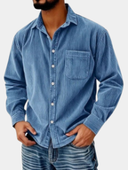 Camisa abotonada de pana para hombre