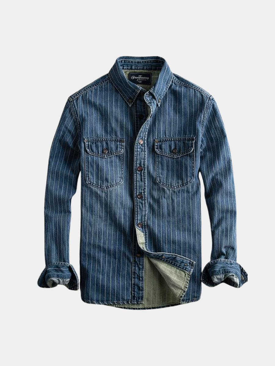 CAMISA DE RAYAS DE MANGA LARGA PARA HOMBRE