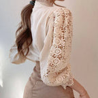 Camisa de manga larga con encaje y detalles Tove