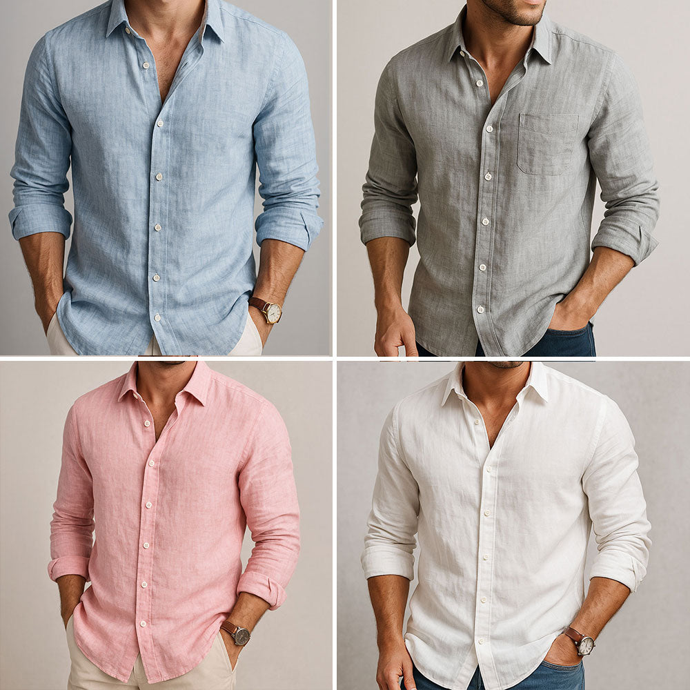 CAMISA ESENCIAL DE LINO PARA HOMBRE